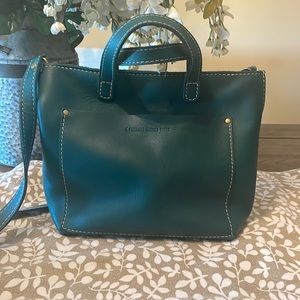 Portland Leather Goods Mini Crossbody In Peacock